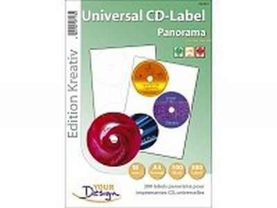 CD Label Etiketten 18x118mm Aufkleber - 300er Pack