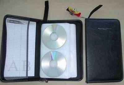 80er CD / DVD Mappe aus Kunstleder schwarz
