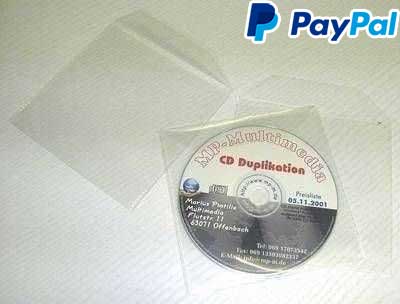 CD Plastiktaschen Hüllen aus PP Folie farblos für 1 CD / DVD