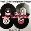1000 Vinyl CD-R inkl. Bedruckung, mit Ihrem Motiv in UV-Druck bedruckte schwarze Vinyl CD-Rohlinge